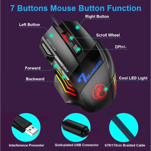 Mouse Gamer Laser X7 3200dpi - Image 2