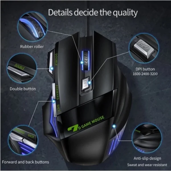 Mouse Gamer Laser X7 3200dpi - Image 4